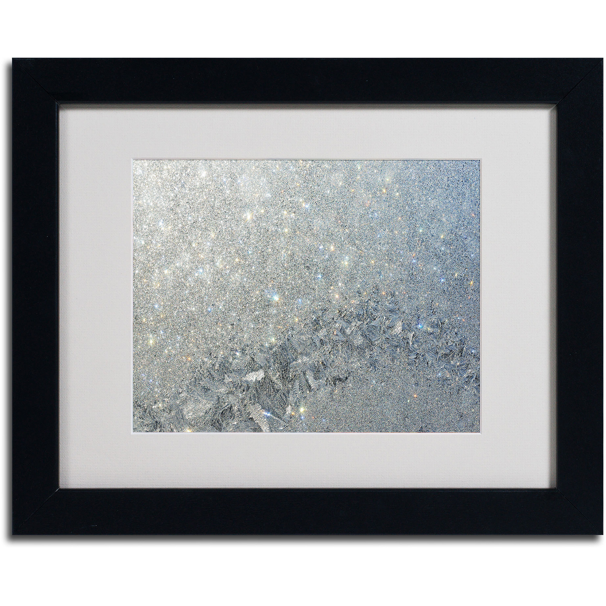 Trademark Fine Art "Frost Pattern Sun Stars" by Kurt Shaffer, Black Frame