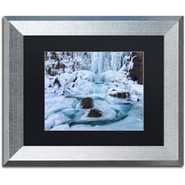 Trademark Fine Art "Frosty Falls" Canvas Art by Michael Blanchette Photography Black Matte, Silver Frame