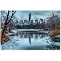 Trademark Fine Art "Frozen Central Park Lake I" Canvas Art by David Ayash