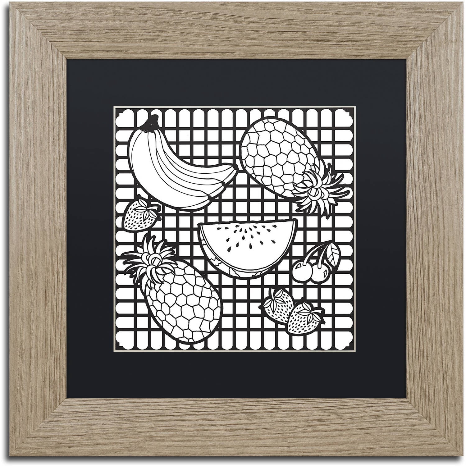 Trademark Fine Art "Fruit" Canvas Art by Hello Angel, Black Matte, Birch Frame