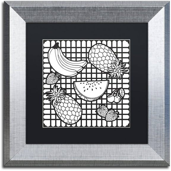 Trademark Fine Art "Fruit" Canvas Art by Hello Angel, Black Matte, Silver Frame