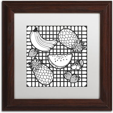 Trademark Fine Art "Fruit" Canvas Art by Hello Angel, White Matte, Wood Frame