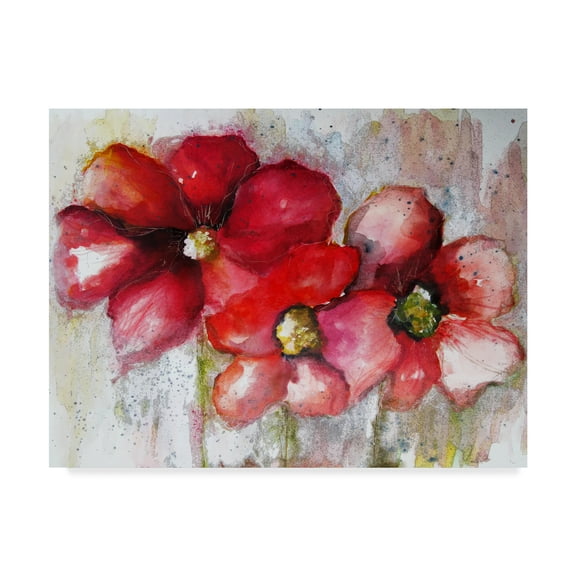 Trademark Fine Art 'Fuchsia Poppies II' Canvas Art by Leticia Herrera