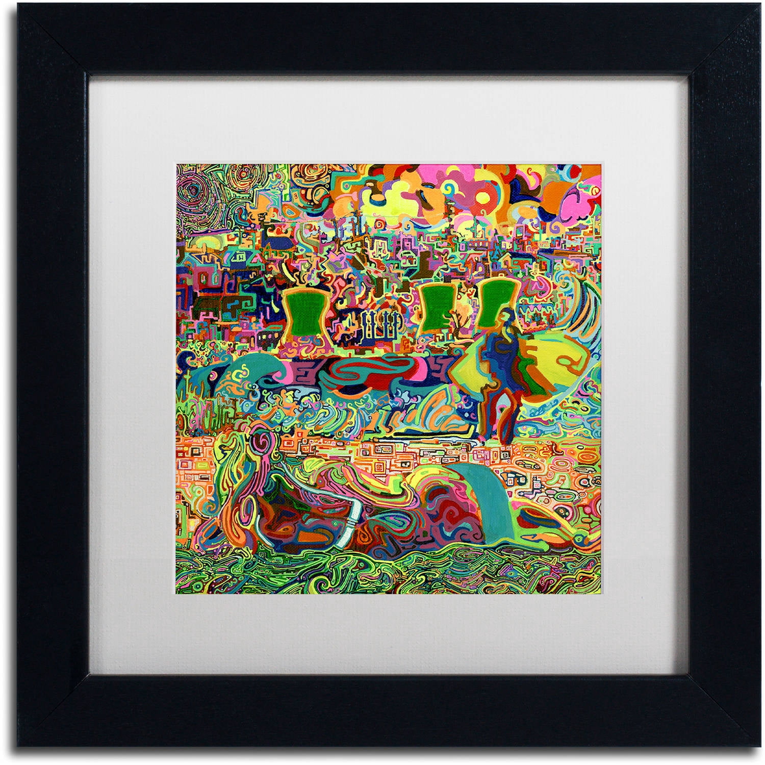 Trademark Fine Art "Fukushima Beach Party" Canvas Art by Josh Byer, White Matte, Black Frame