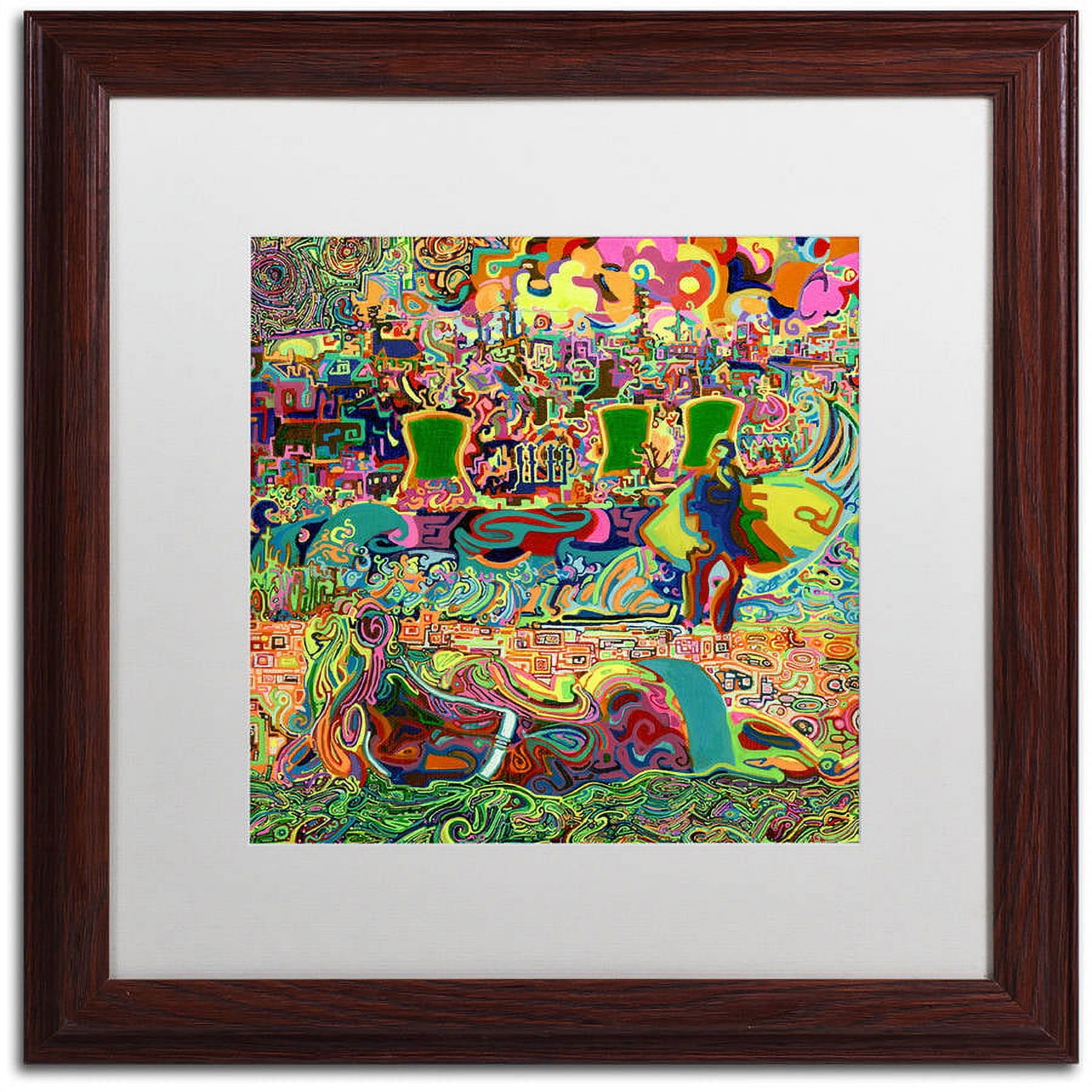 Trademark Fine Art "Fukushima Beach Party" Canvas Art by Josh Byer, White Matte, Wood Frame
