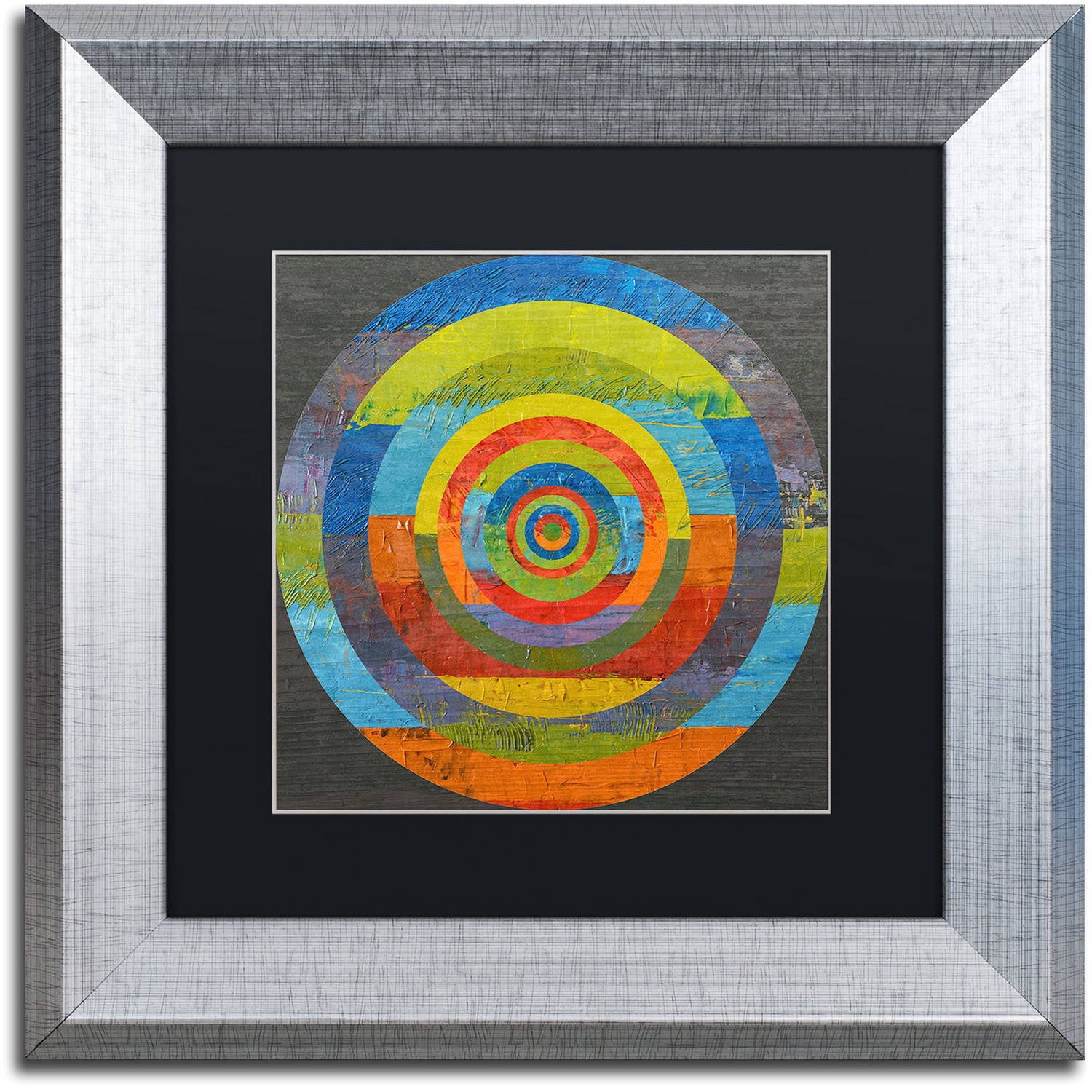 Trademark Fine Art "Full Circle" Canvas Art by Michelle Calkins, Black Matte, Silver Frame