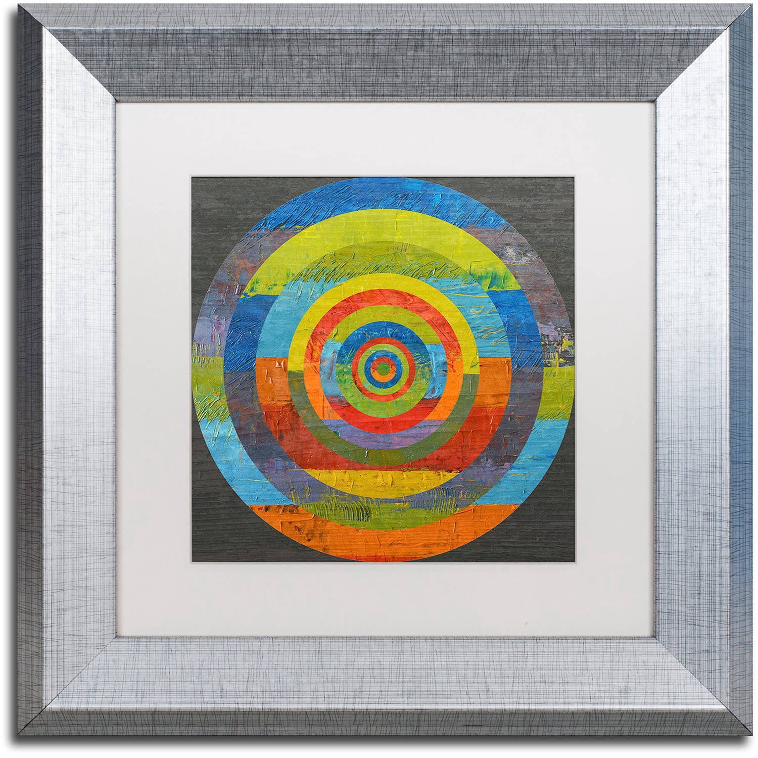 Trademark Fine Art 'Full Circle' Canvas Art by Michelle Calkins White Matte, Silver Frame