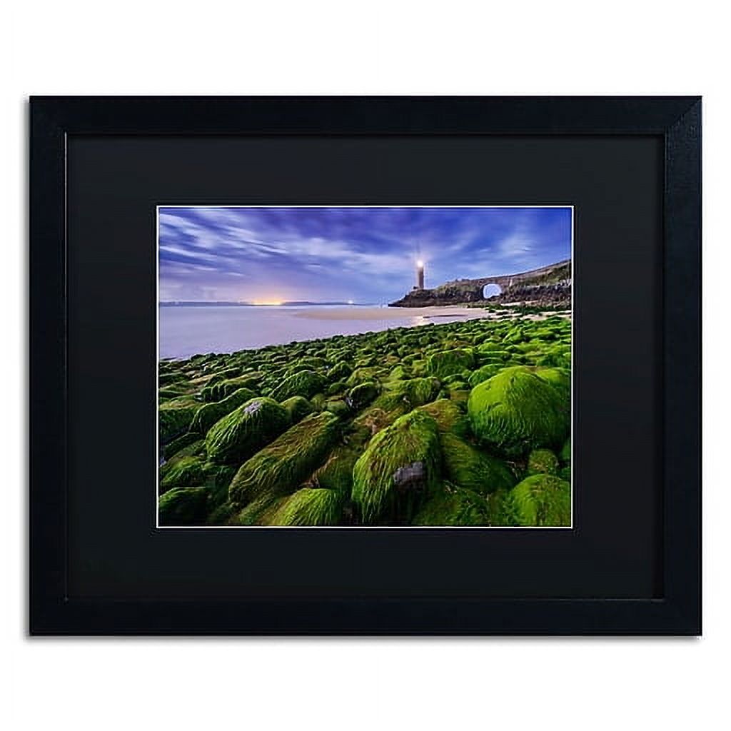 Trademark Fine Art "Full Moon in Brittany" Canvas Art by Mathieu Rivrin, Black Matte, Black Frame