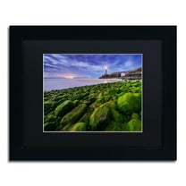 Trademark Fine Art "Full Moon in Brittany" Canvas Art by Mathieu Rivrin, Black Matte, Black Frame