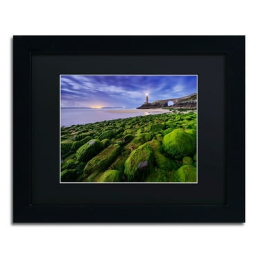 Trademark Fine Art "Full Moon in Brittany" Canvas Art by Mathieu Rivrin, Black Matte, Black Frame