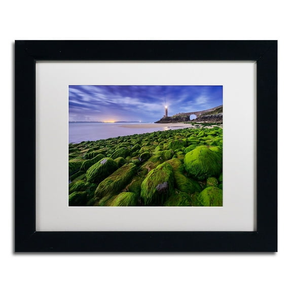 Trademark Fine Art "Full Moon in Brittany" Canvas Art by Mathieu Rivrin, White Matte, Black Frame