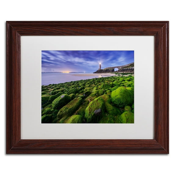 Trademark Fine Art "Full Moon in Brittany" Canvas Art by Mathieu Rivrin, White Matte, Wood Frame
