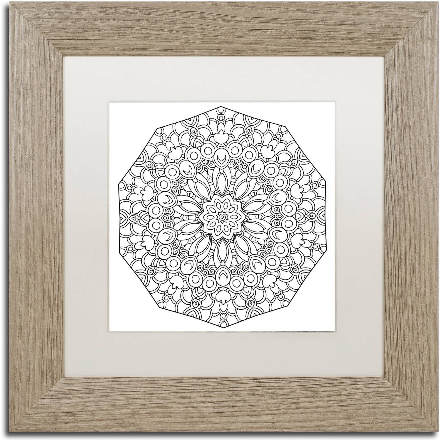 Trademark Fine Art 'Fun Mandala' Canvas Art by Kathy G. Ahrens White Matte, Birch Frame