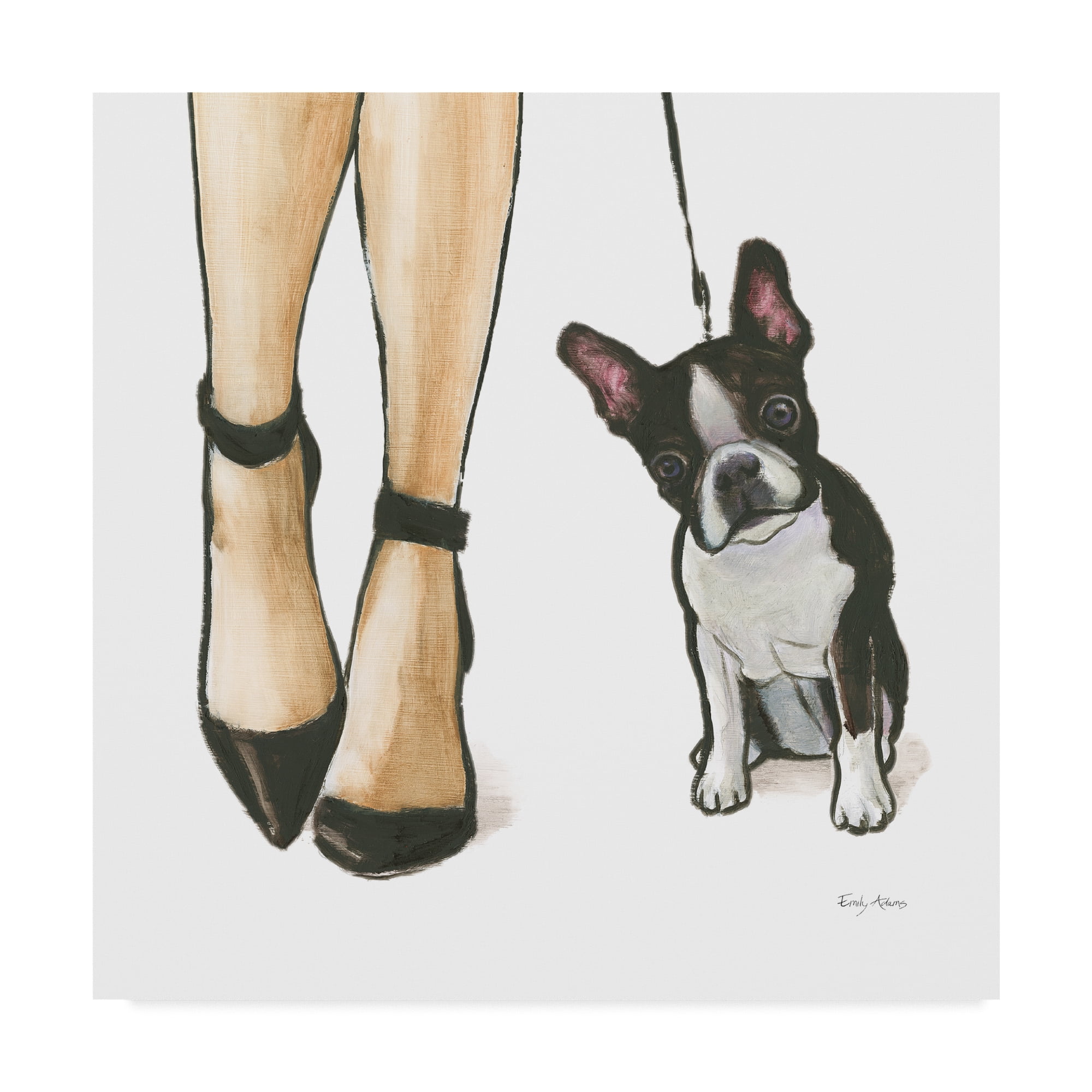 18" Square Black and White Canvas Animal Print