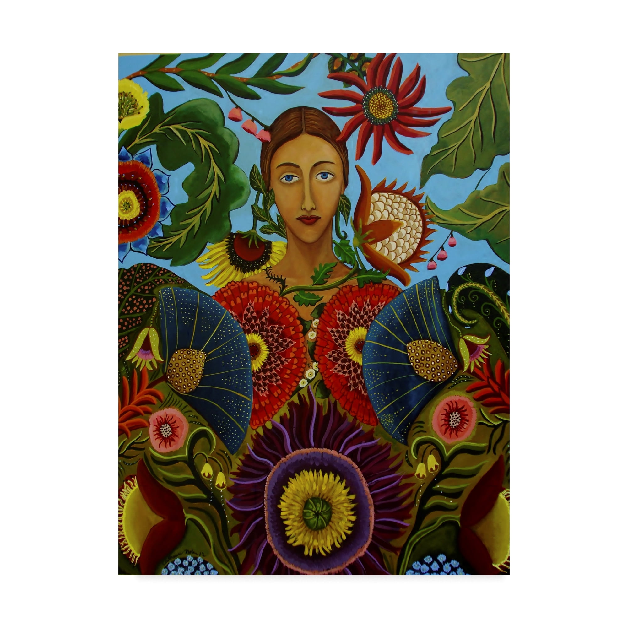 Vibrant Floral Portrait Gallery-Wrapped Canvas Art