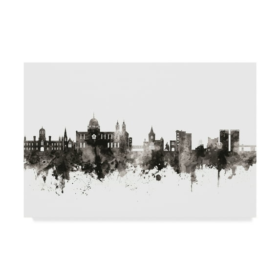 Trademark Fine Art 'Galway Ireland Skyline Black White' Canvas Art by Michael Tompsett