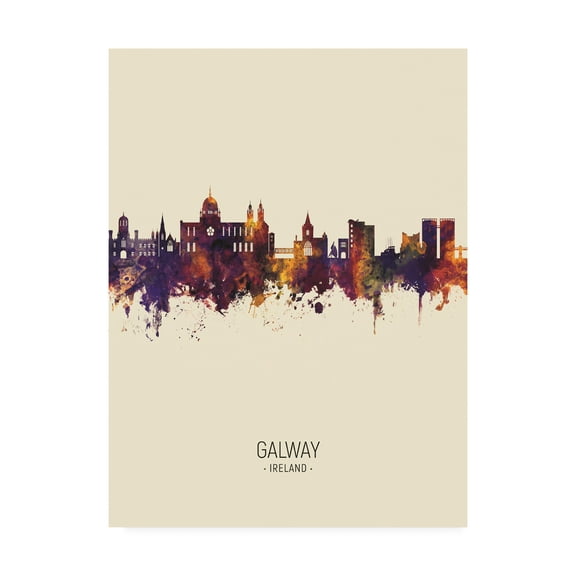 Trademark Fine Art 'Galway Ireland Skyline Portrait III' Canvas Art by Michael Tompsett