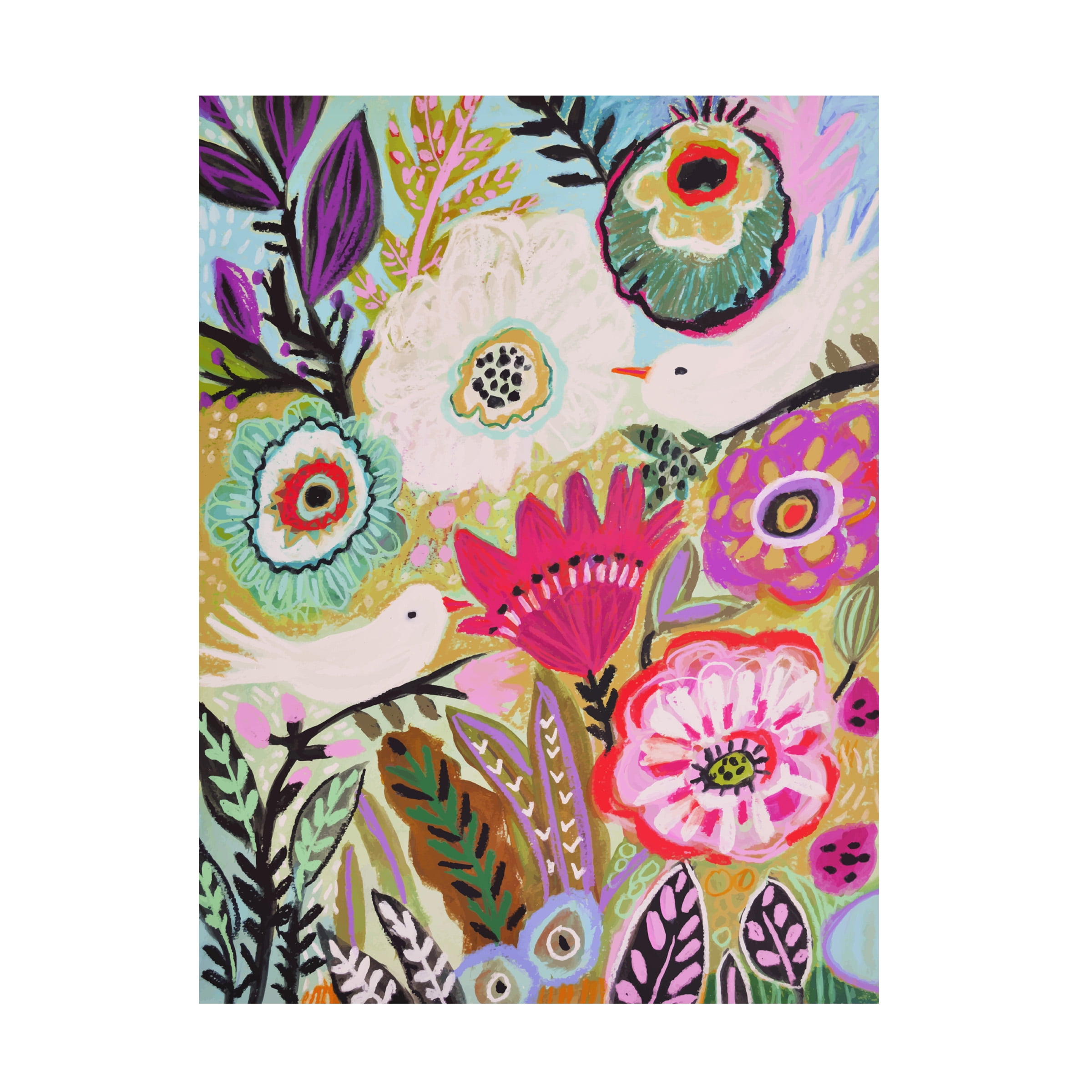 Trademark Fine Art 'Garden Birds I' Canvas Art by Karen Fields
