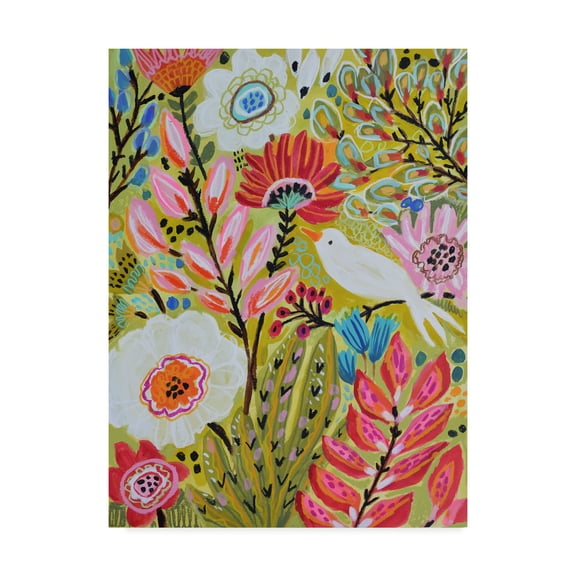 Trademark Fine Art 'Garden Birds II' Canvas Art by Karen Fields