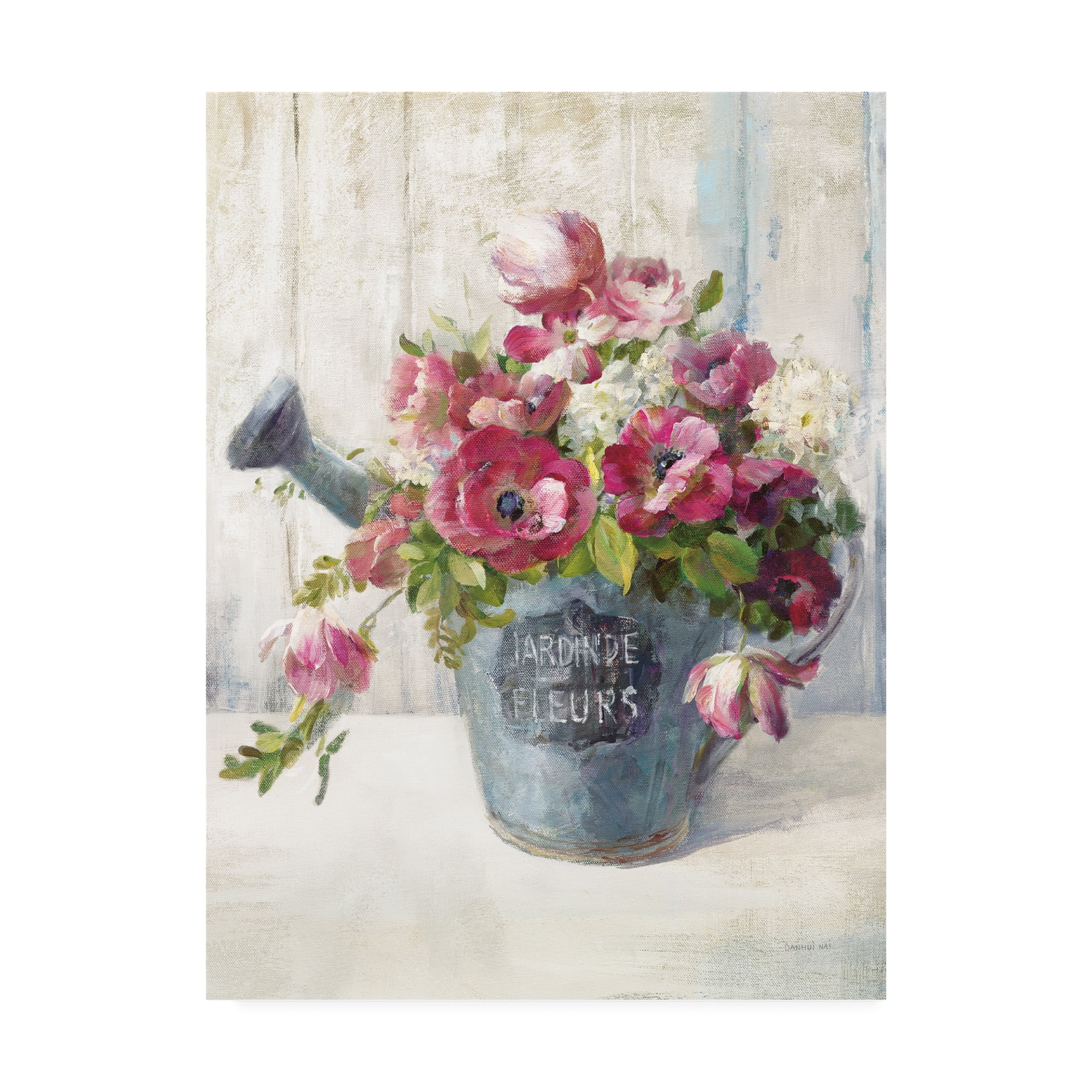 Garden Blooms Pink Floral Canvas Art Print