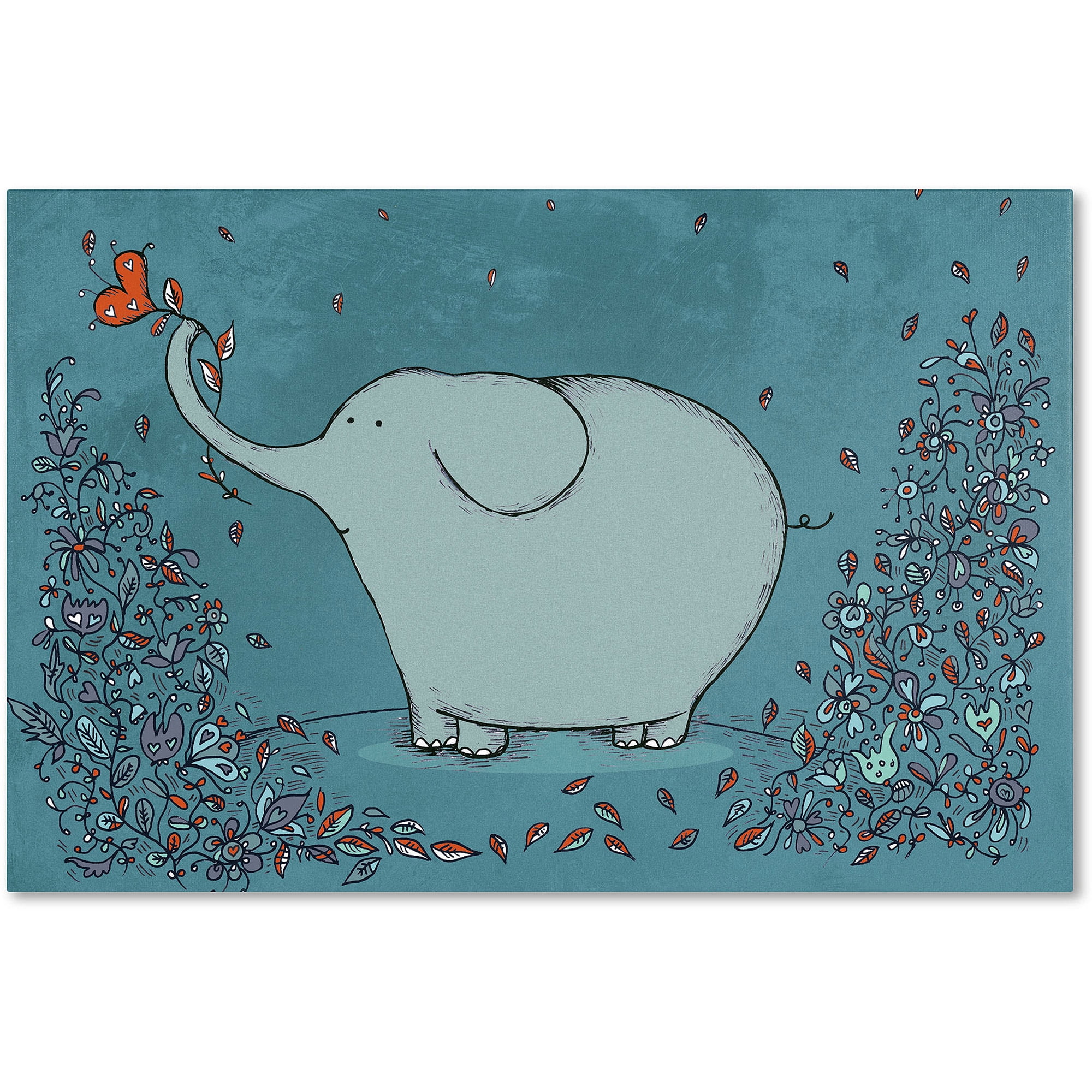 Trademark Fine Art "Garden Elephant" Canvas Art by Carla Martell