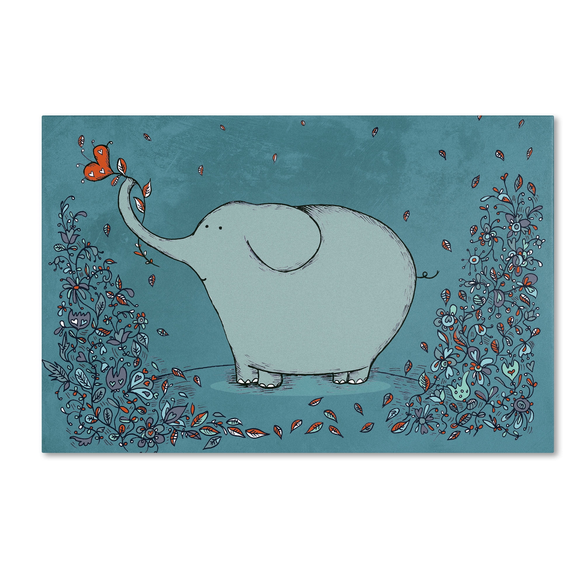 Trademark Fine Art "Garden Elephant" Canvas Art by Carla Martell