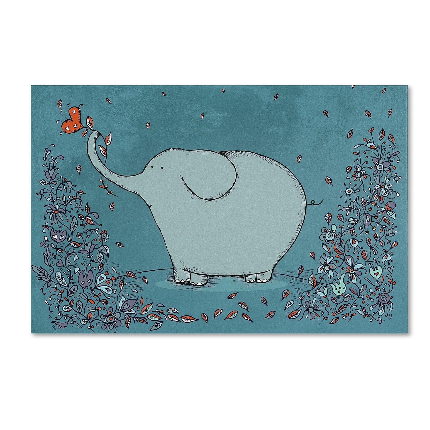 Trademark Fine Art "Garden Elephant" Canvas Art by Carla Martell