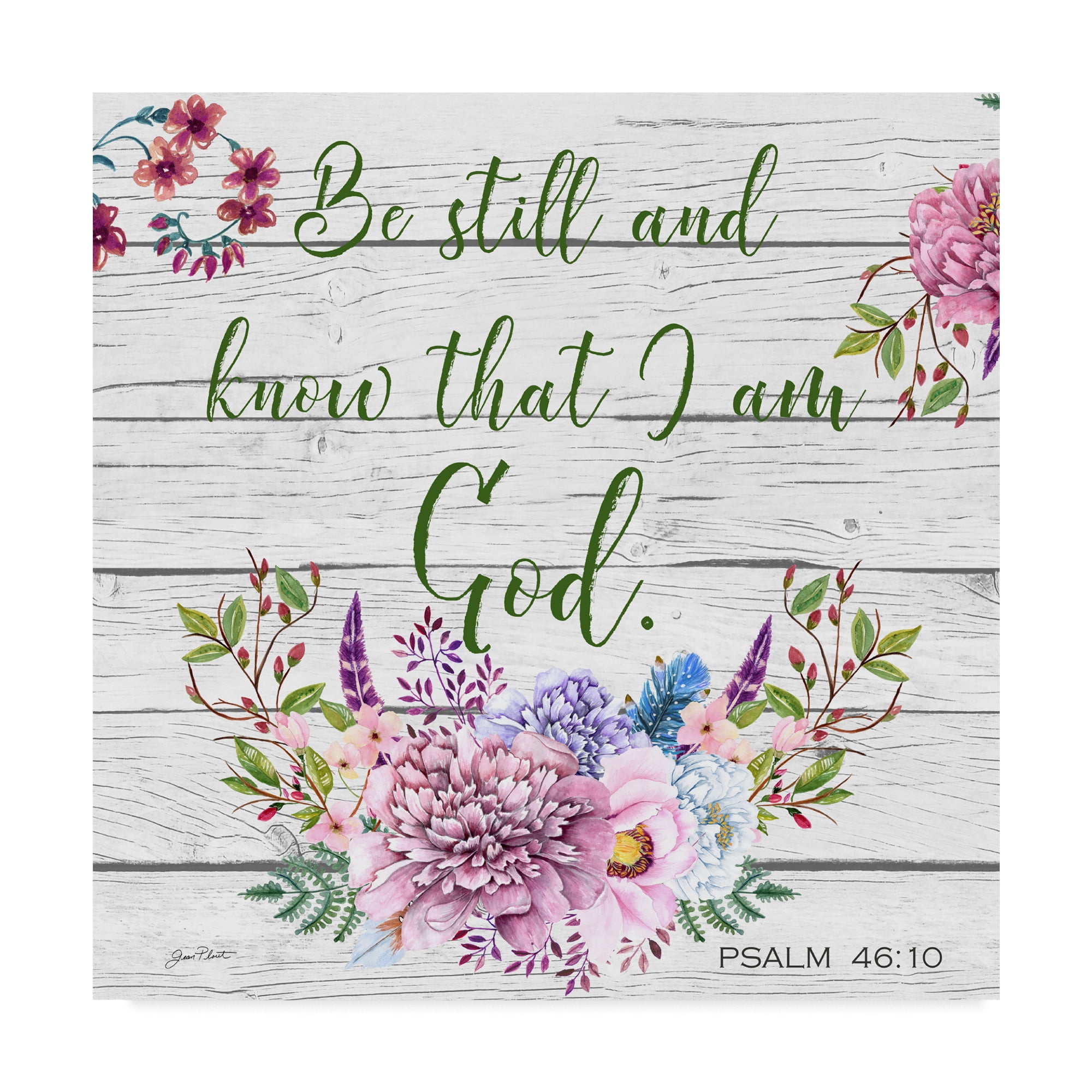 Trademark Fine Art 'Garden Florals Bible Verse 1' Canvas Art by Jean Plout