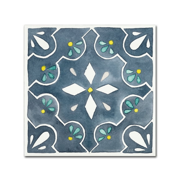 Trademark Fine Art 'Garden Getaway Tile II Blue' Canvas Art by Laura Marshall