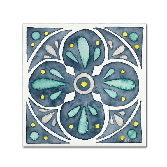Trademark Fine Art 'Garden Getaway Tile VI Blue' Canvas Art by Laura Marshall
