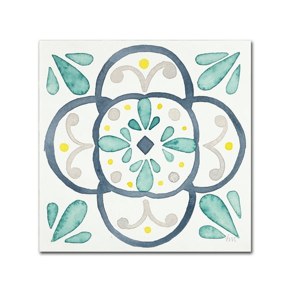Trademark Fine Art 'Garden Getaway Tile VII White' Canvas Art by Laura Marshall