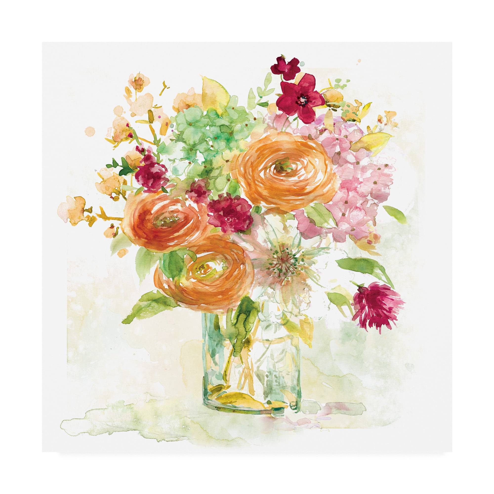 Trademark Fine Art 'Garden Jar III' Canvas Art by Elizabeth Franklin