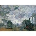 thumbnail image 1 of Trademark Fine Art Claude Monet Gare Saint-Lazare Arrival of a Train' FramedTrain' Framed Canvas Wall Art - 14x19, 1 of 3