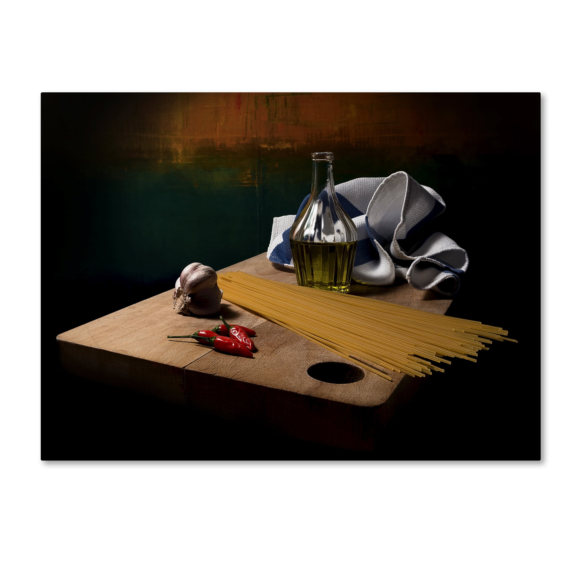 Trademark Fine Art 'Garlic, Oil And Chilli' Canvas Art by Antonio Zoccarato