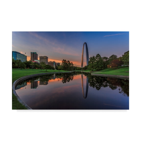 Trademark Fine Art 'Gateway Arch Reflection Sunset' Canvas Art by Galloimages Online