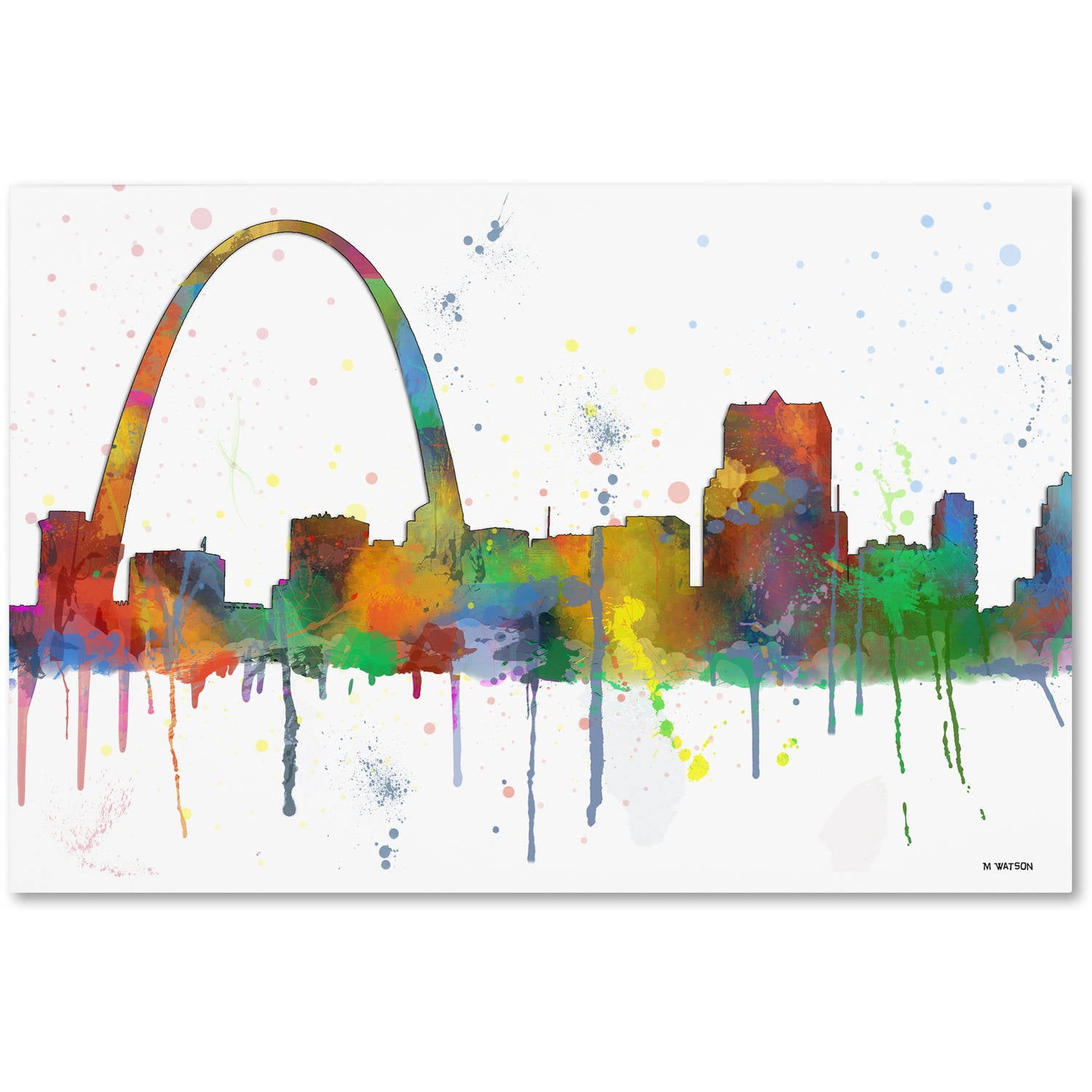 Trademark Fine Art "Gateway Arch St Louis Skyline Mclr-1" Canvas Art by Marlene Watson