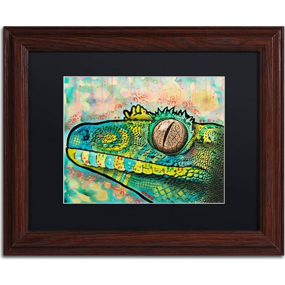 Trademark Fine Art "Gecko" Canvas Art by Dean Russo, Black Matte, Wood Frame
