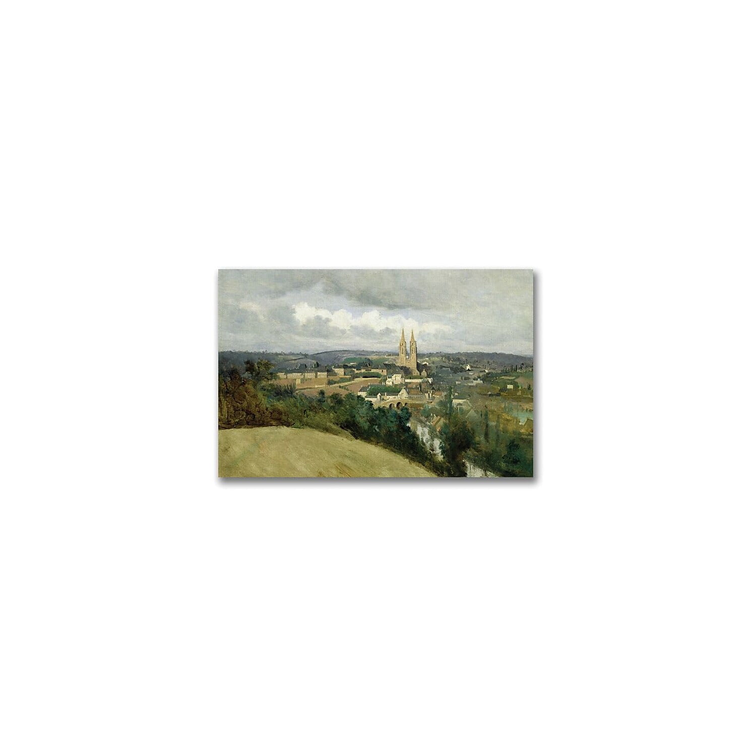 Trademark Fine Art "General Veiw of the Town" Canvas Wall Art by Jean Baptiste Corot