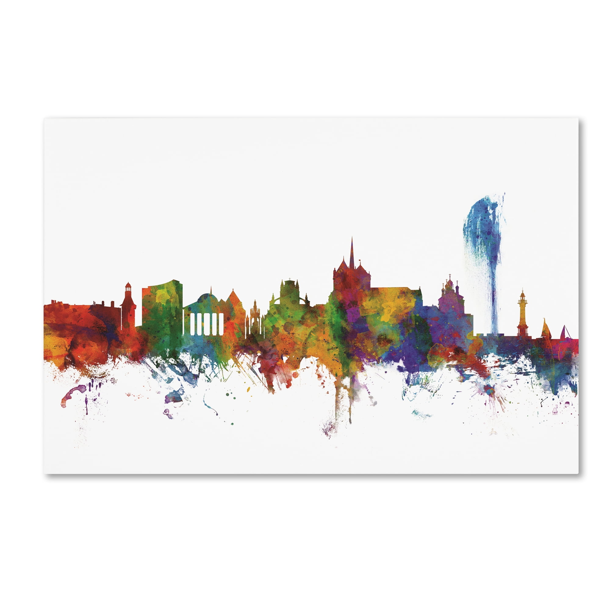 Trademark Fine Art 'Geneva Switzerland Skyline II' Canvas Art by Michael Tompsett