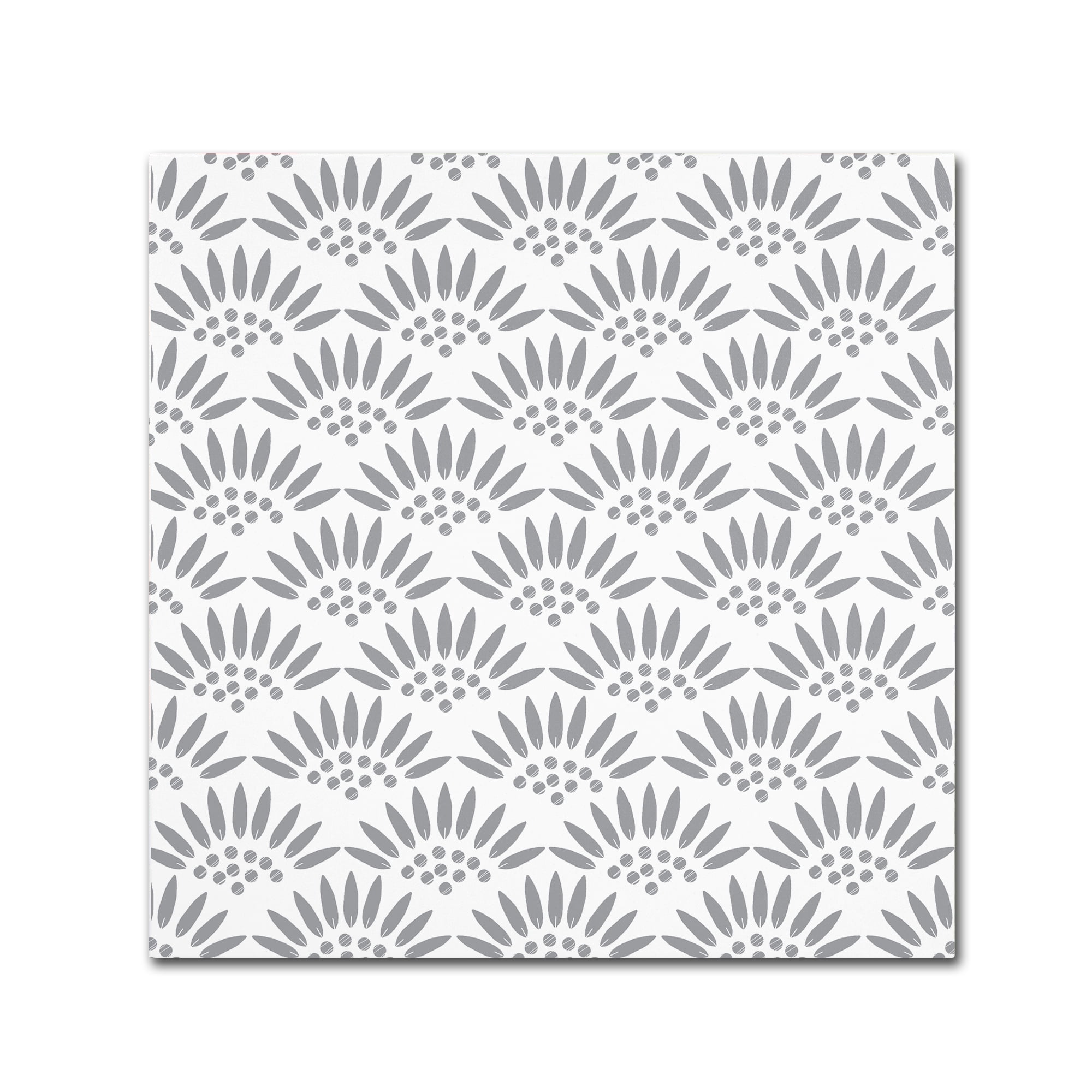 Trademark Fine Art 'Geo Petal White Grey' Canvas Art by Jyotsna Warikoo