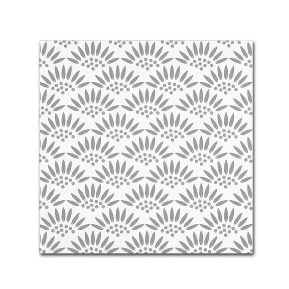 Trademark Fine Art 'Geo Petal White Grey' Canvas Art by Jyotsna Warikoo