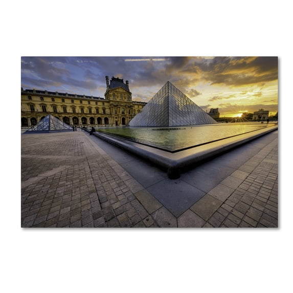 Trademark Fine Art "Geometry of the Louvre Museum" Canvas Art by Mathieu Rivrin