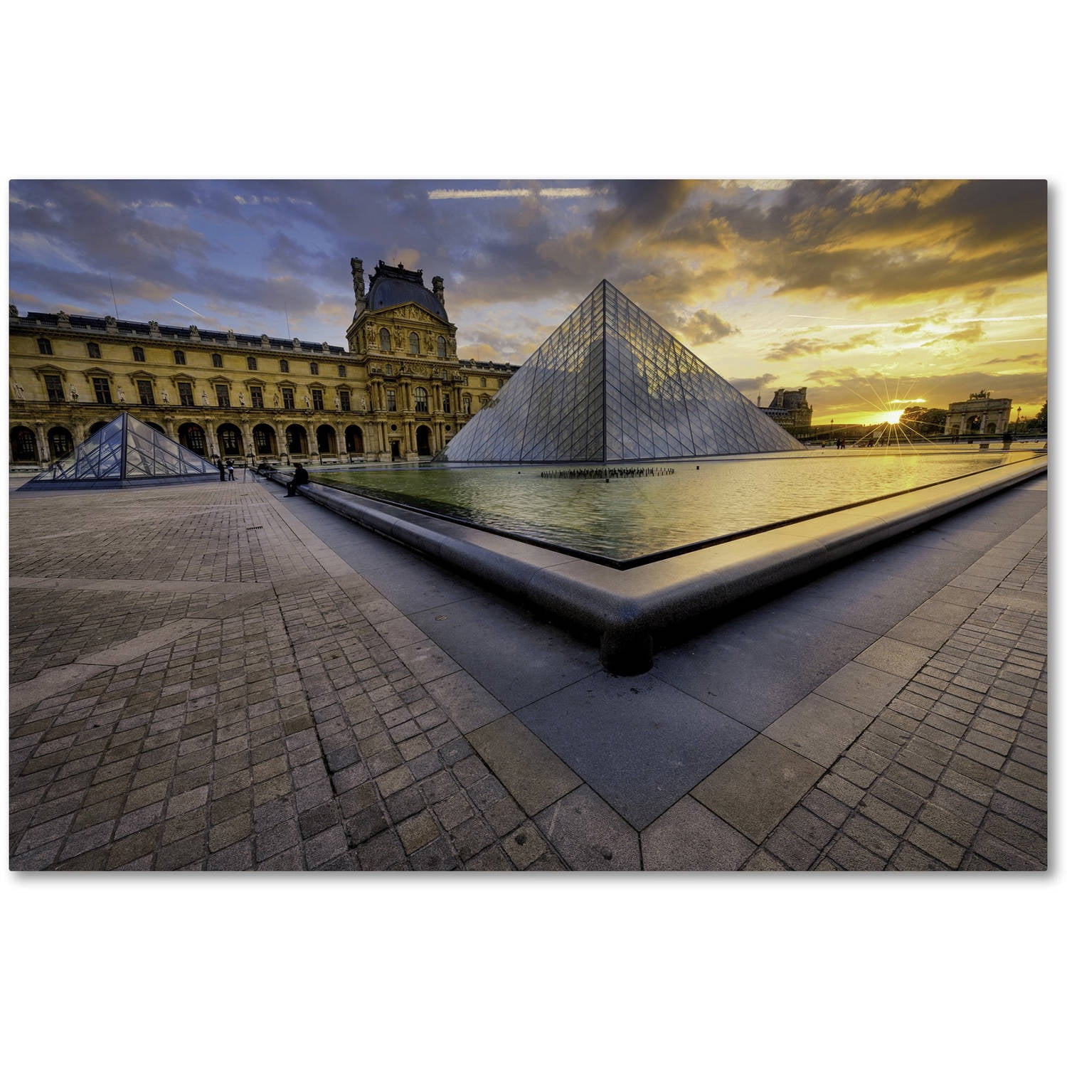 Trademark Fine Art "Geometry of the Louvre Museum" Canvas Art by Mathieu Rivrin