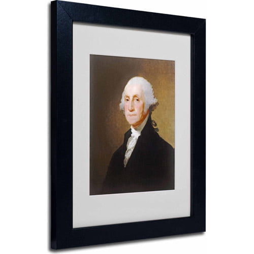 Trademark Fine Art "George Washington 1821" Canvas Art by Gilbert Stuart, Black Frame