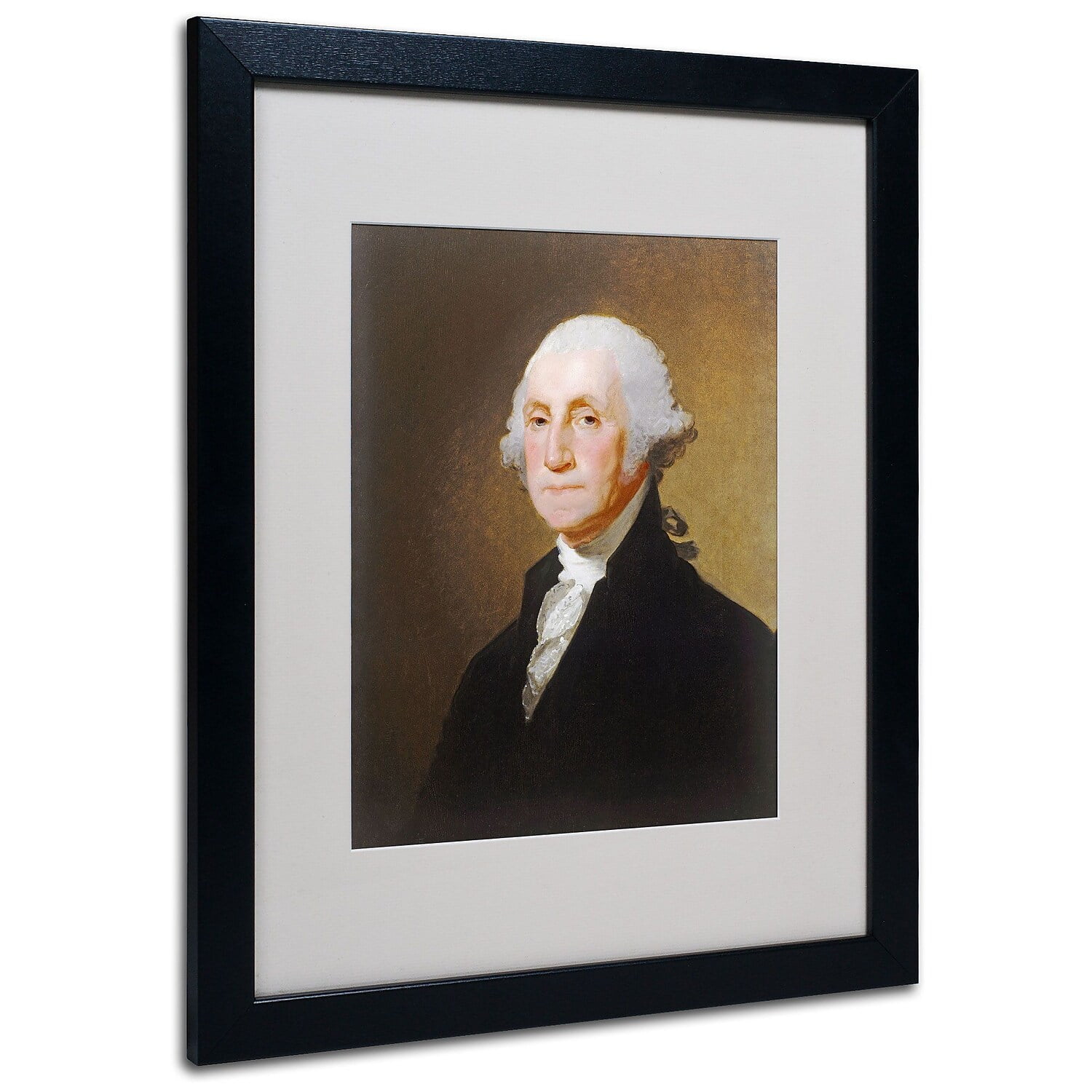 Trademark Fine Art "George Washington 1821" Canvas Art by Gilbert Stuart, Black Frame
