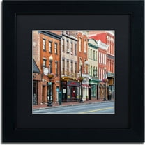Trademark Fine Art "Georgetown Shops DC 2" Canvas Art by CATeyes, Black Matte, Black Frame