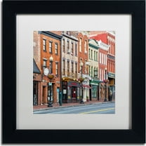 Trademark Fine Art "Georgetown Shops DC 2" Canvas Art by CATeyes, White Matte, Black Frame