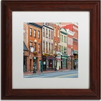 Trademark Fine Art "Georgetown Shops DC 2" Canvas Art by CATeyes, White Matte, Wood Frame