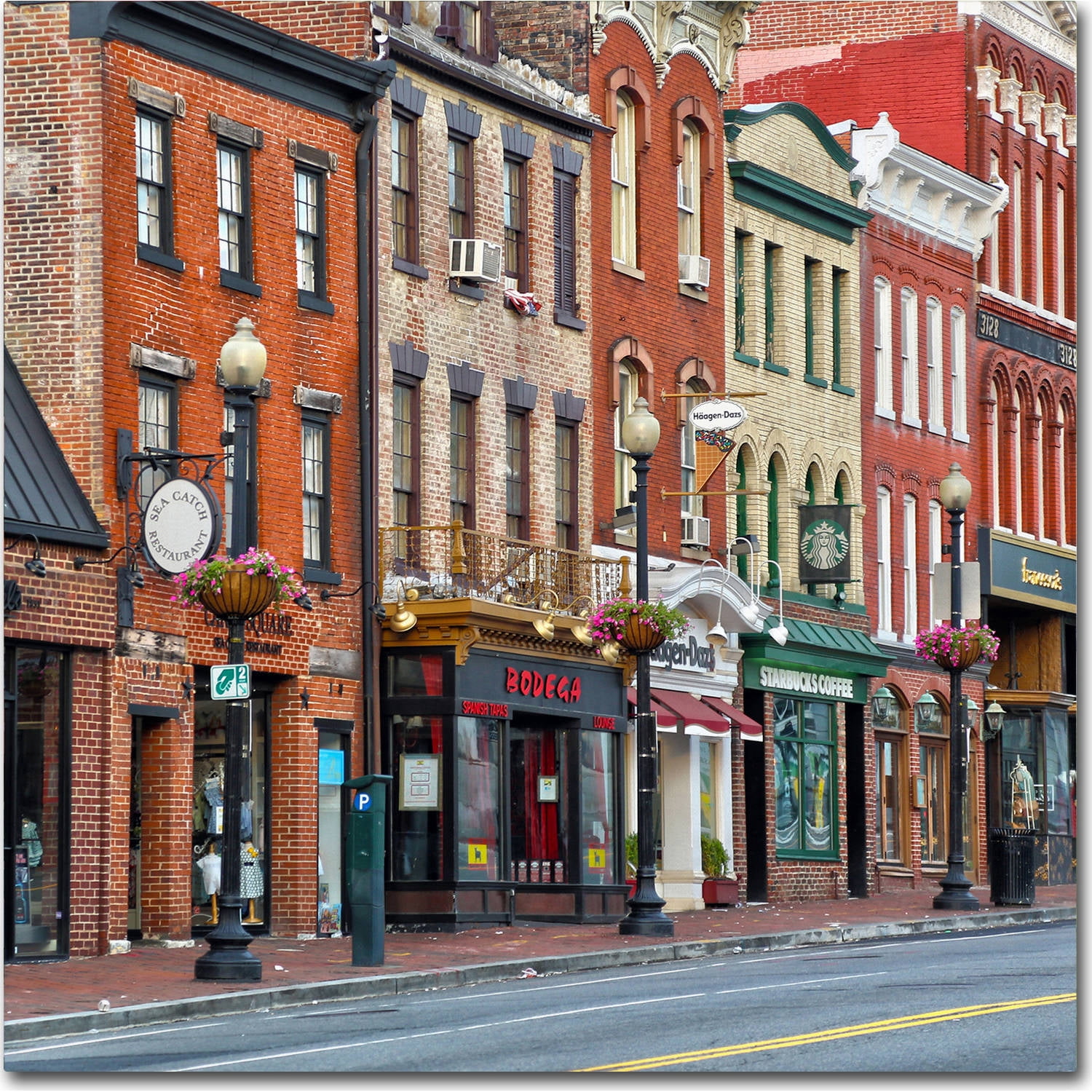 Trademark Fine Art "Georgetown Shops DC 2" Canvas Art by CATeyes