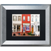 Trademark Fine Art "Georgetown Shops DC" Canvas Art by CATeyes, Black Matte, Silver Frame